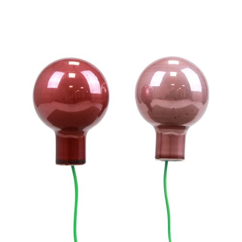 položky Mini vánoční koule drátěné sklo vínová růžová Ø2,5cm 140 ks