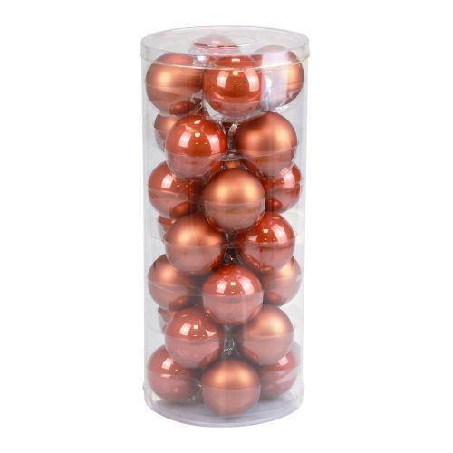 Floristik24 Mini vánoční koule skleněné červenohnědé skleněné koule Ø4cm 24 ks