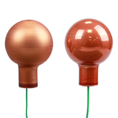 položky Mini vánoční koule na drátěném skle červená oranžová 2,5cm 140ks