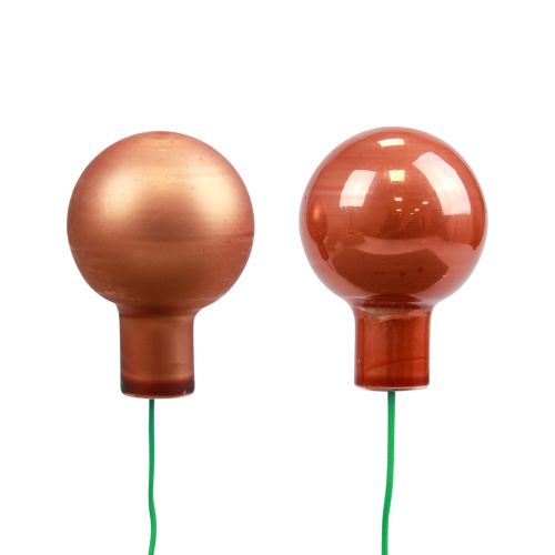 položky Mini vánoční koule na drátěném skle červená oranžová Ø2cm 140 ks