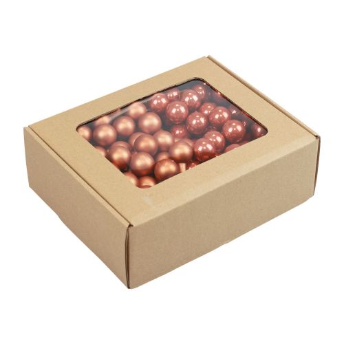 položky Mini vánoční koule na drátěném skle červená oranžová Ø2cm 140 ks