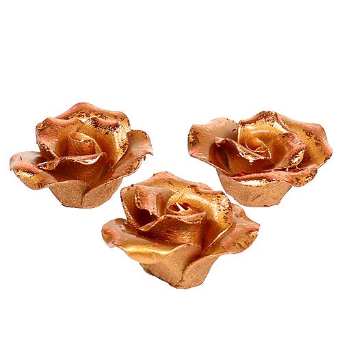 Floristik24 Mini růže měděné 4cm 8ks