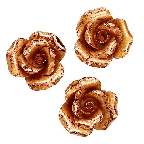 Floristik24 Mini růže měděné 4cm 8ks