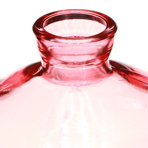 položky Mini vázičky skleněné baňaté ploché růžové tónované Ø9cm V6cm 6 ks