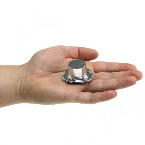 Floristik24 Mini válec, Silvestrovská rozptylová dekorace, stolní dekorace na Nový rok stříbrná V2,5cm L5cm 9 ks