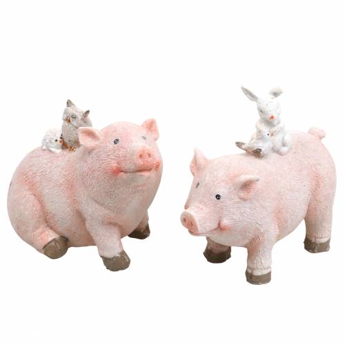 položky Dekorativní sada figurek prasátko se zvířecími kamarády 9,3 cm × 7,5 / 8,5 cm 2ks