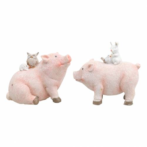 položky Dekorativní sada figurek prasátko se zvířecími kamarády 9,3 cm × 7,5 / 8,5 cm 2ks