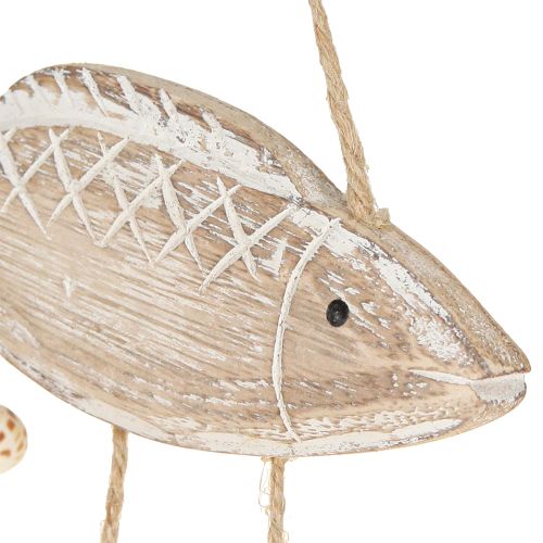 položky Mobilní námořní dřevěné rybí mušle Natural White L20cm 2ks