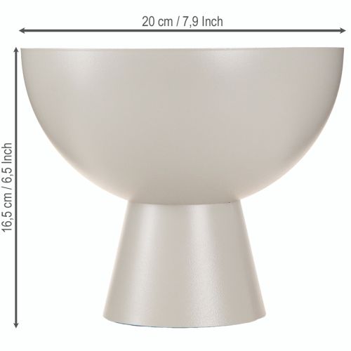položky Moderní miska na rostliny kovová ozdobná trofej šedá Ø20cm H16,5cm