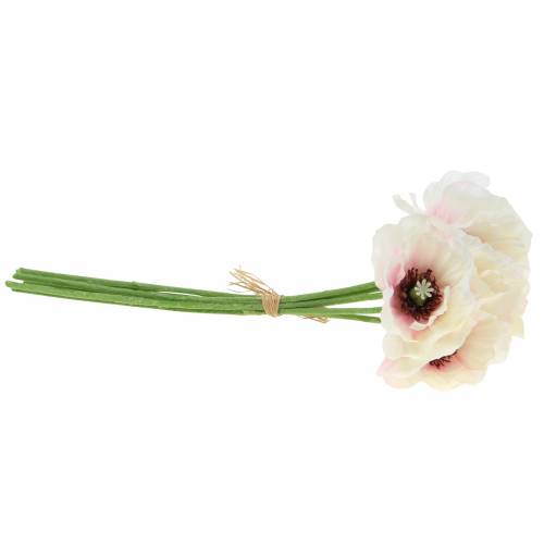 Floristik24 Mák bílá, růžová 29cm 6ks