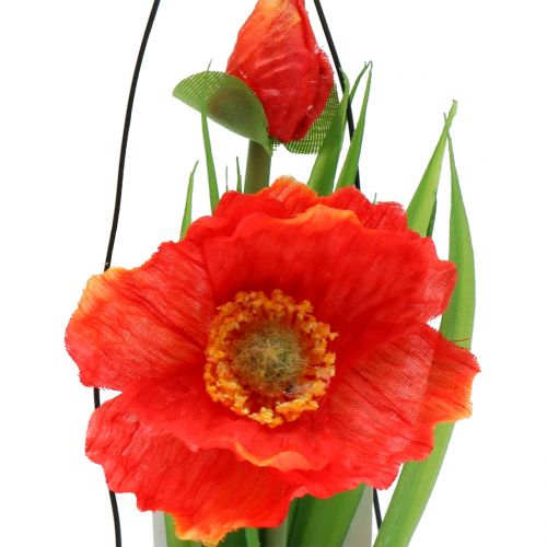 Floristik24 Maková oranžová ve sklenici na zavěšení V22cm