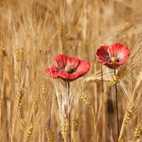 položky Keramická romantická dekorace vlčího květu do jarní zahrady a záhonů 31 cm 6 ks