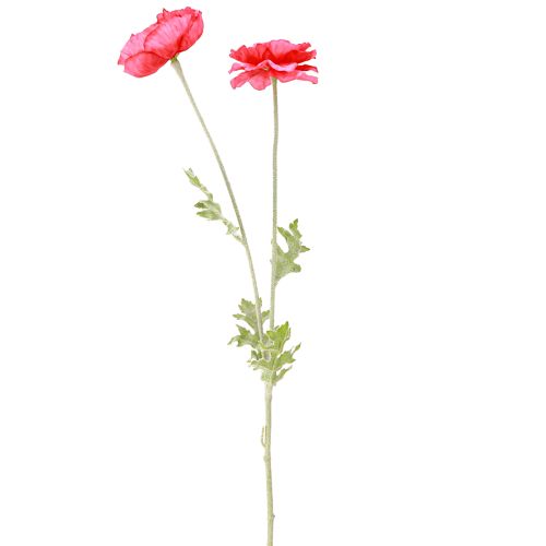 položky Vlčí máky umělé růžové umělé květiny Ø6–7cm L78cm 3ks