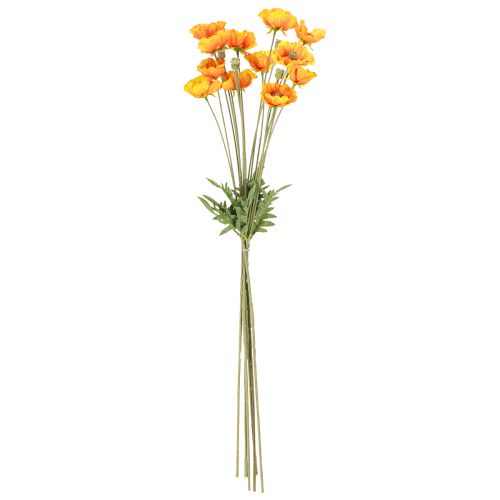 položky Dekorace vlčího máku umělá květina kytice oranžová 78cm 6ks