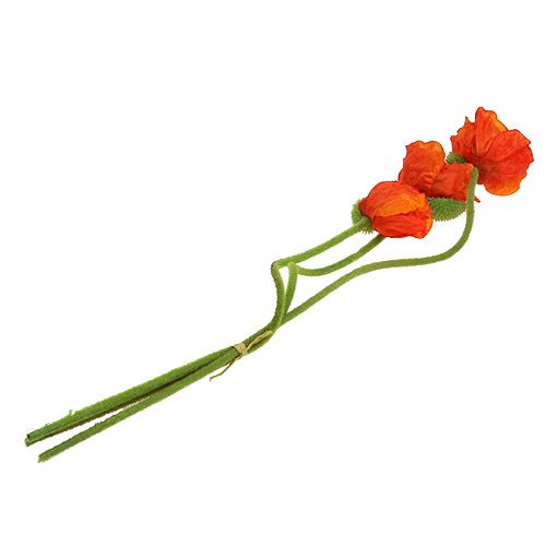 položky Vlčí máky umělé květiny oranžové 58cm–74cm 3ks