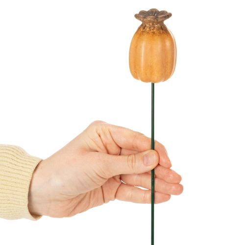 položky Zahradní kolík s makovým luskem - dekorativní prvek pro zahradní dekoraci a kutilské projekty - 41 cm, 4 kusy -