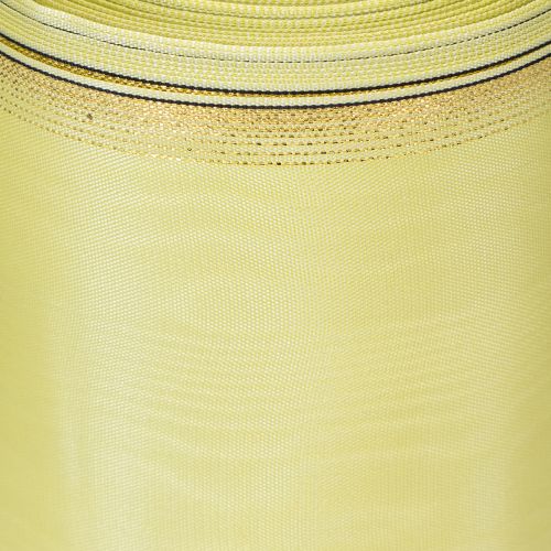 položky Věnečková stuha Moiré 150 mm 25 m ve světle zelené barvě se zlatým okrajem pro floristiku a dekoraci