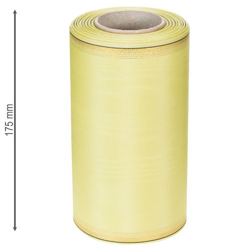 položky Věnečková stuha Moiré, světle zelená se zlatým okrajem, 175 mm x 25 m, vysoce kvalitní dekorace pro floristiku
