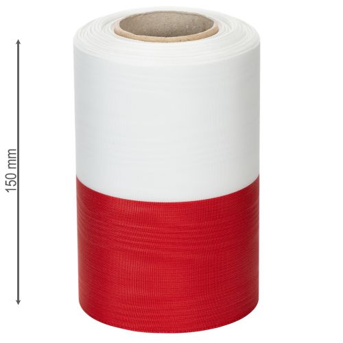 položky Věnečná stuha Moaré, smuteční stuha bílo-červená, ozdobná stuha 150 mm, pamětní stuha smuteční květina, acetátový taft 25 m