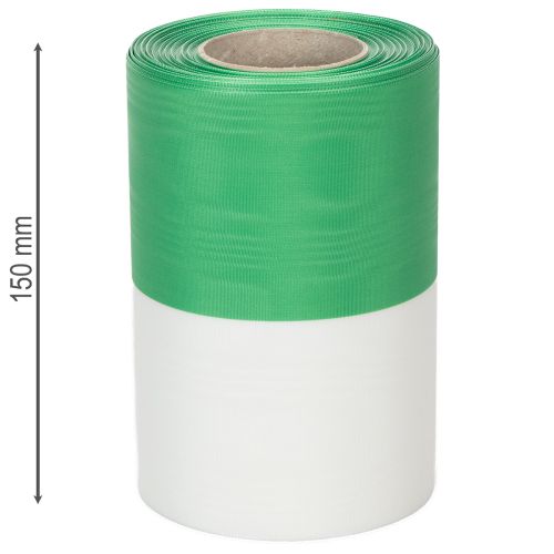 položky Moaré věnečková stuha zeleno-bílá 150 mm, ozdobná stuha, mašle, taftová kvalita 25 m