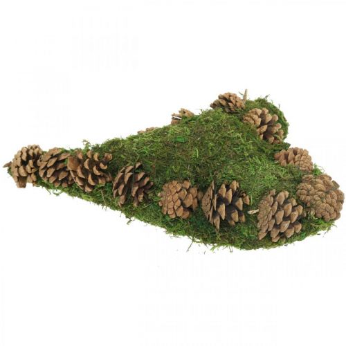 Floristik24 Dekorace na hrob srdce aranžovací podložka z mechu a šišek 30 × 19 cm