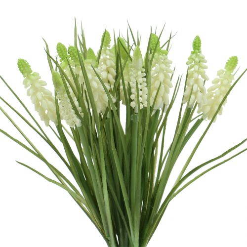 Floristik24 Svazek hroznových hyacintů bílý 30cm 15p