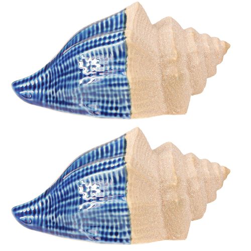 položky Shell Decoration Maritime Ceramic Blue Beige 16,5×11×9,5cm 2 ks