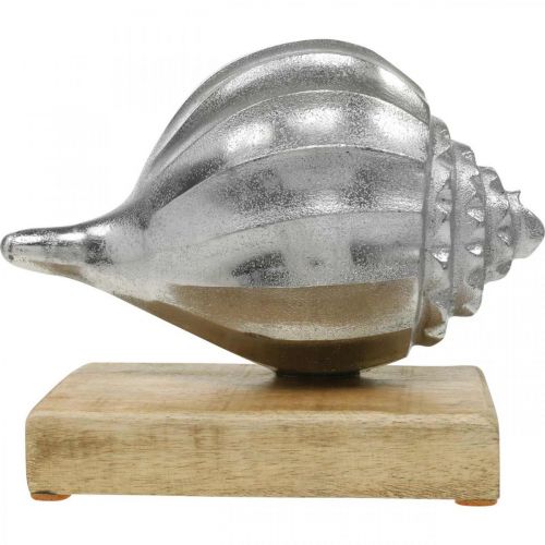 položky Skořepina z kovu, námořní dekorace na umístění stříbrná, přírodní barvy V15cm Š18,5cm