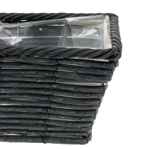 Floristik24 Truhlík na rostliny ratanový vzhled antracit 52cm x 16cm H13cm