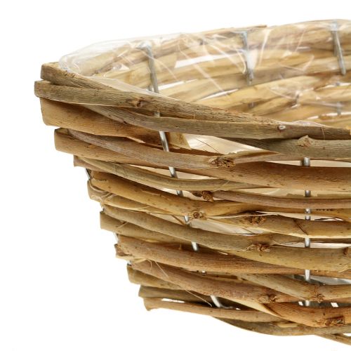 Floristik24 Proutěná loďka na výsadbu Světle hnědá L33cm