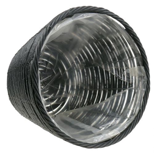 Floristik24 Květináč ratanový vzhled antracit Ø30cm V24cm