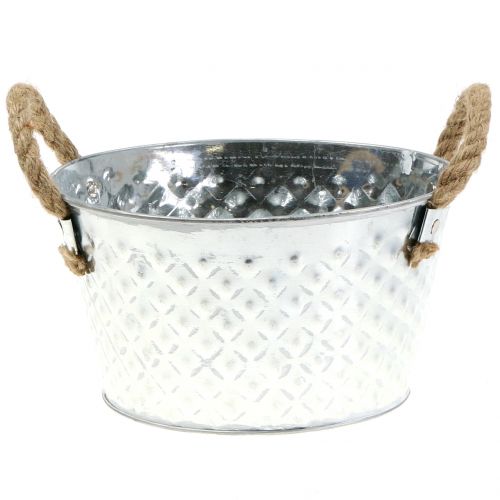položky Zinková mísa dekorativní mísa kovová s provazovým uchem Ø22cm H12cm