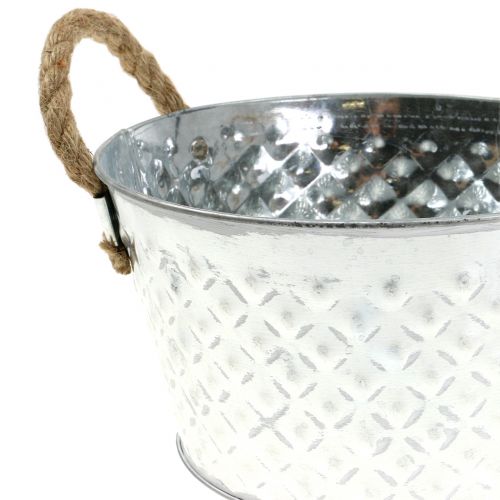 položky Zinková mísa dekorativní mísa kovová s provazovým uchem Ø22cm H12cm