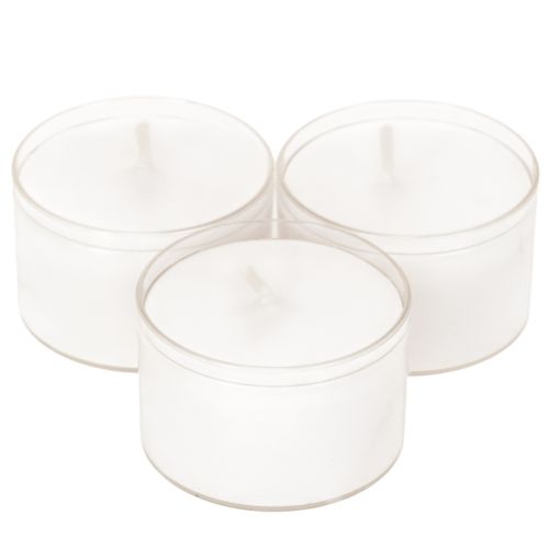 Noční svíčky Tealights White v plastovém tácku 8 hodin 50 kusů nakoupit | Floristik24.cz