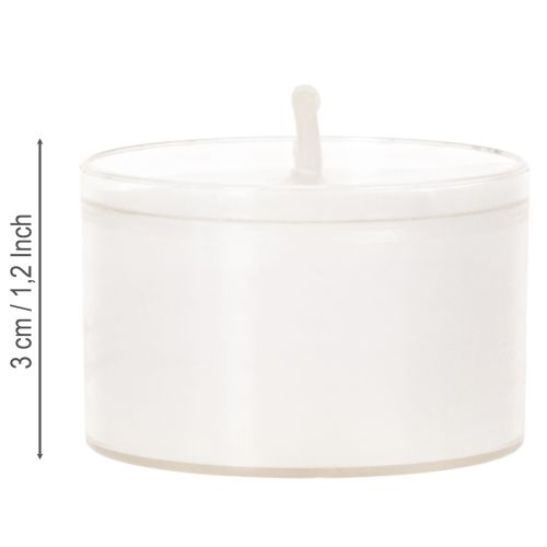 Noční svíčky Tealights White v plastovém tácku 8 hodin 50 kusů | Floristik24.cz