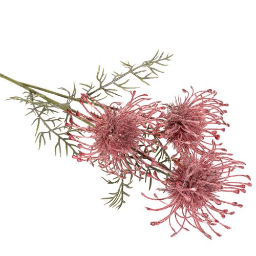 Umělý květinový jehelníček, protea, kvetoucí větvička 65 cm, 3 ks | Floristik24.cz