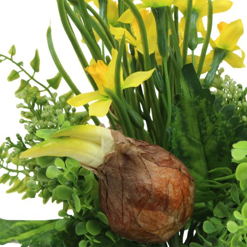 Floristik24 Umělá kytice narcisů s větvičkami a cibulkami 38cm
