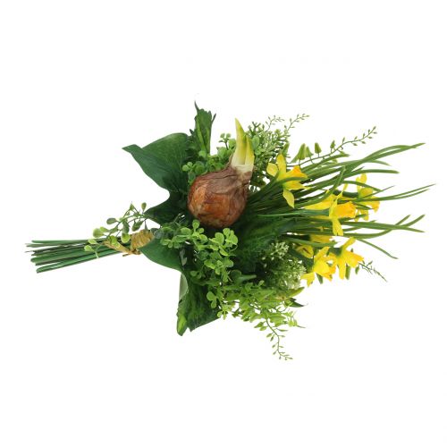 Floristik24 Umělá kytice narcisů s větvičkami a cibulkami 38cm