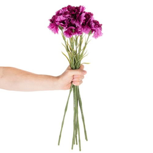 Umělý karafiát, dvoubarevný, dlouhý stonek 56 cm, kytice 8 ks | Floristik24.cz