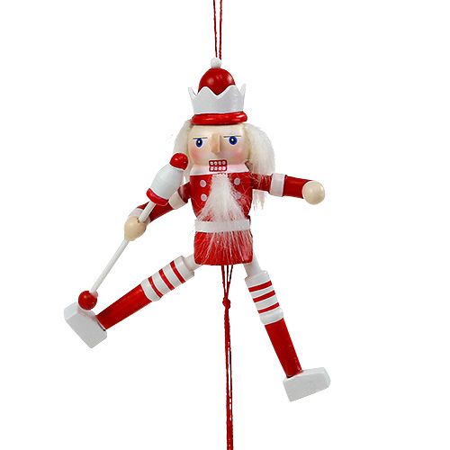 Floristik24 Figurka louskáčka červená, bílá 12,5cm