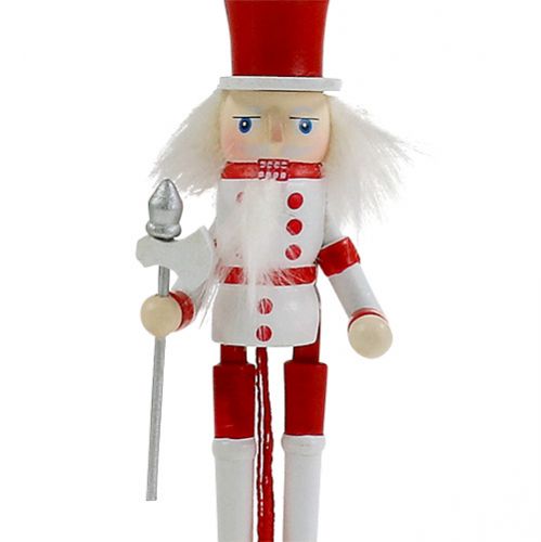 Floristik24 Figurka louskáčka červená, bílá 12,5cm