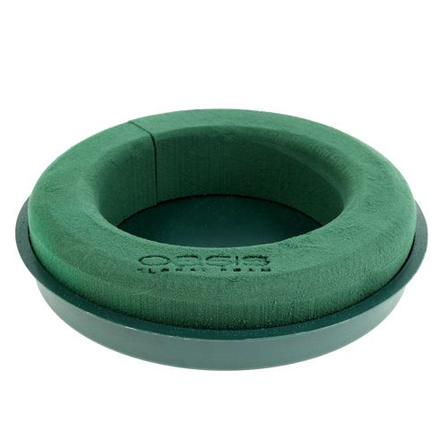 položky Květinový pěnový kroužek s miskou zelený Ø30cm V4,5cm 2 ks