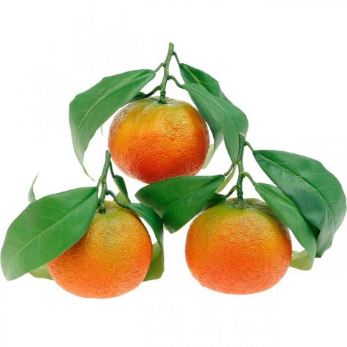 Floristik24 Dekorativní ovoce, pomeranče s listy, umělé ovoce V9cm Ø6,5cm 4ks