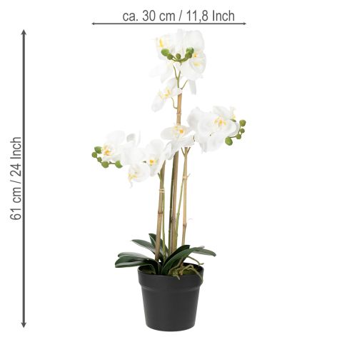 položky Umělá orchidej v květináči pro harmonickou atmosféru, bílá, 60 cm