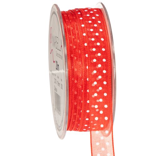 Stuha s puntíkovaným vzorem pro univerzální balení dárků v rámci sezóny, šířka 1,5 cm, délka 20 m