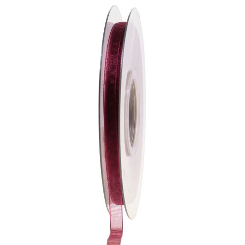 Organzová stuha Bordeaux nylonová stuha 6mm 50m