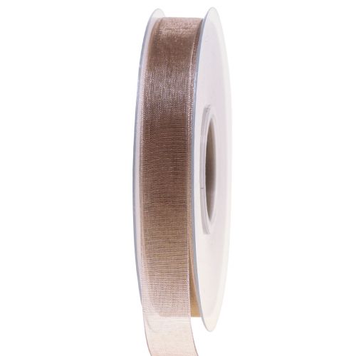 položky Organzová stuha dárková stuha béžová stuha lem taupe 15mm 50m