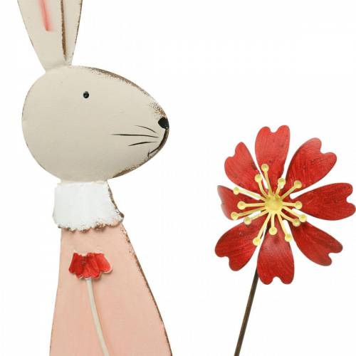 položky Velikonoční dekorace, kovový zajíček, jarní dekorace, velikonoční zajíček s květinou 61cm