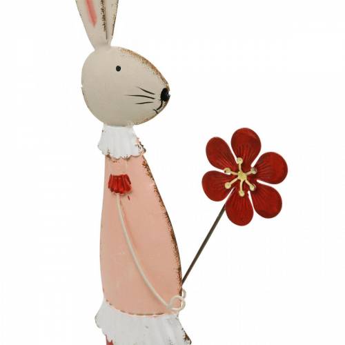 položky Velikonoční dekorace z kovu, pružina, velikonoční zajíček s květinou, dekorativní zajíček 44cm