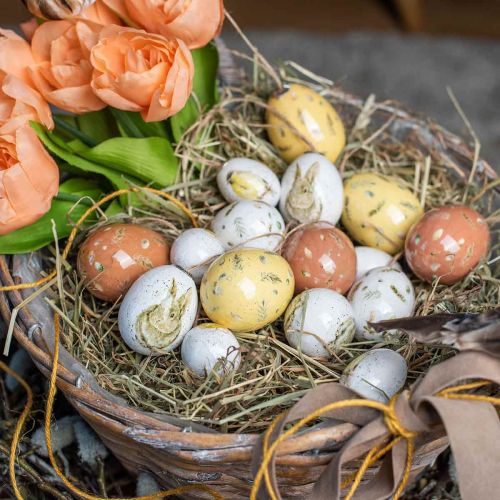 Floristik24 Velikonoční vajíčko na zavěšení retro plastové různé 4/4,5/5 cm 12 kusů